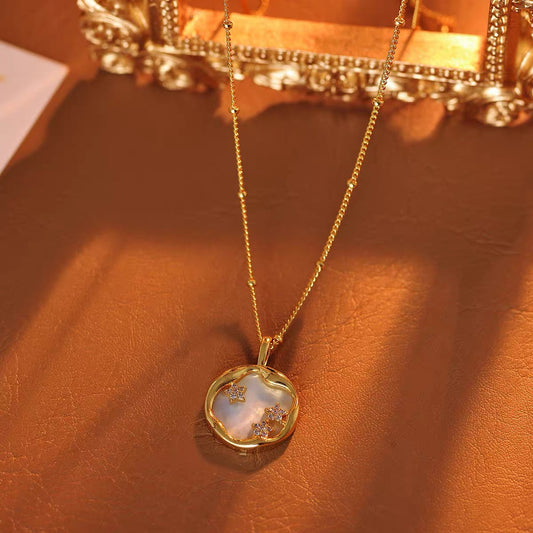 Mother-of-Pearl & Star Cluster Pendant Necklace✨