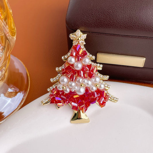 Handmade Christmas tree brooch
