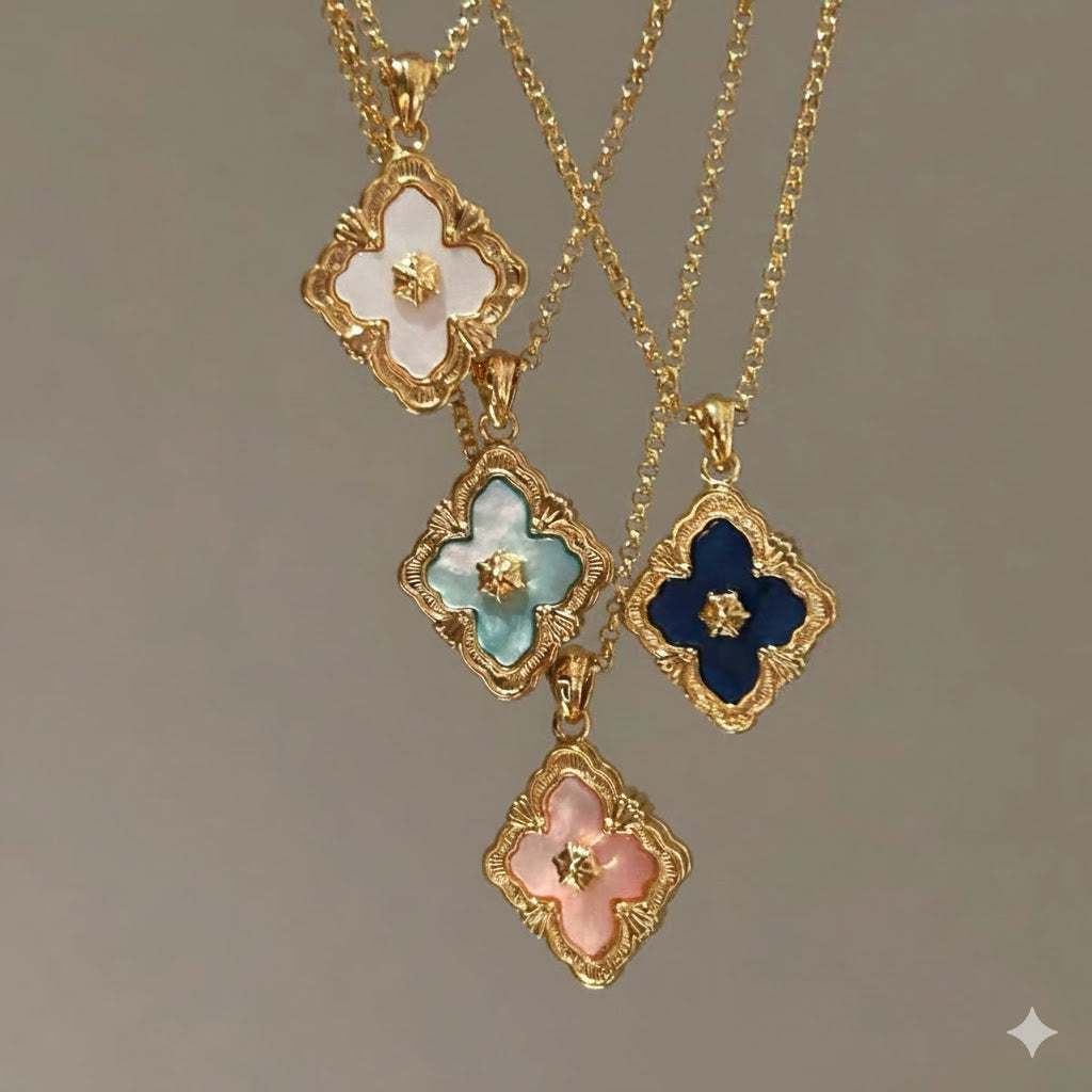 Regal Clover Motif Necklace