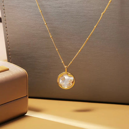 Mother-of-Pearl & Star Cluster Pendant Necklace✨