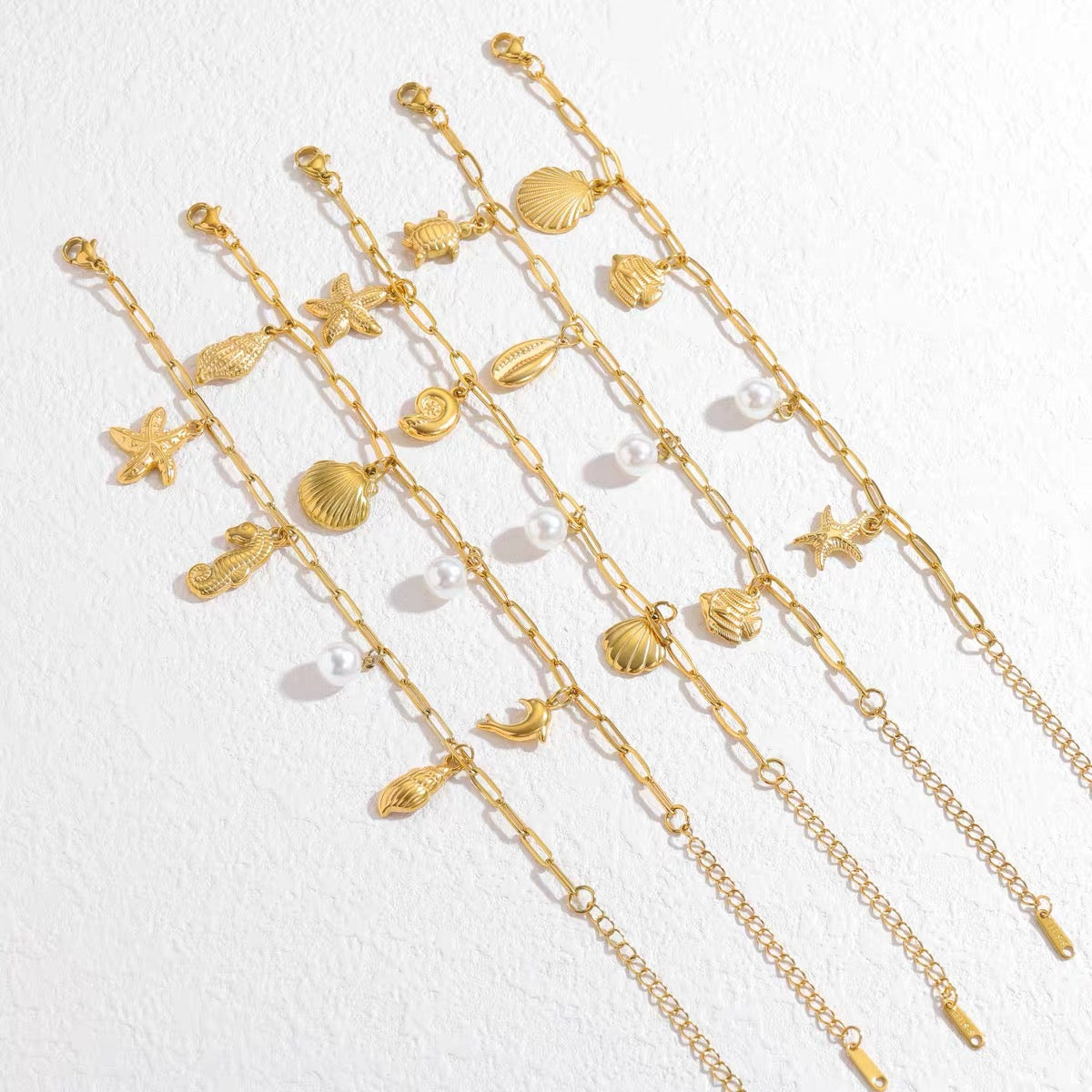 Golden Seaside Charm Bracelet Series🌊
