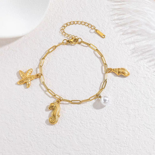 Golden Seaside Charm Bracelet Series🌊