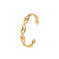 Gilded Coffee Bean Link Cuff Bangle