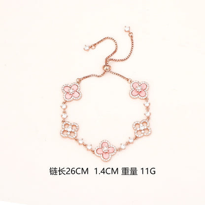 Four-leaf clover zircon fashion and luxury bracelet and earring new collections