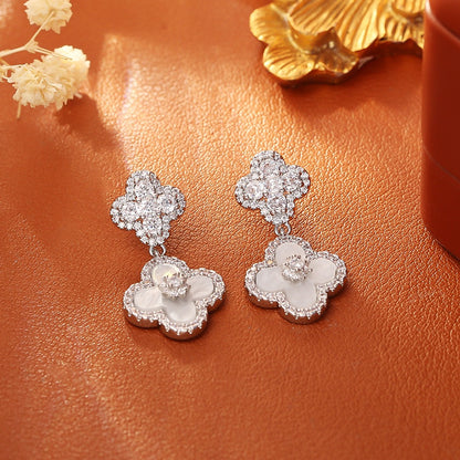 Four-leaf clover zircon fashion and luxury bracelet and earring new collections