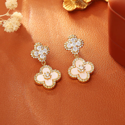 Four-leaf clover zircon fashion and luxury bracelet and earring new collections