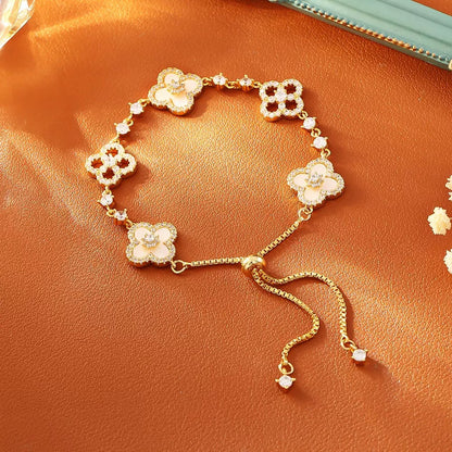 Four-leaf clover zircon fashion and luxury bracelet and earring new collections