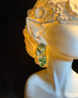 🍇 Gilded Grape Vine & Green Stone Cluster Earrings