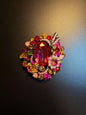 High-Drama Multicolored Gem Cluster Brooch