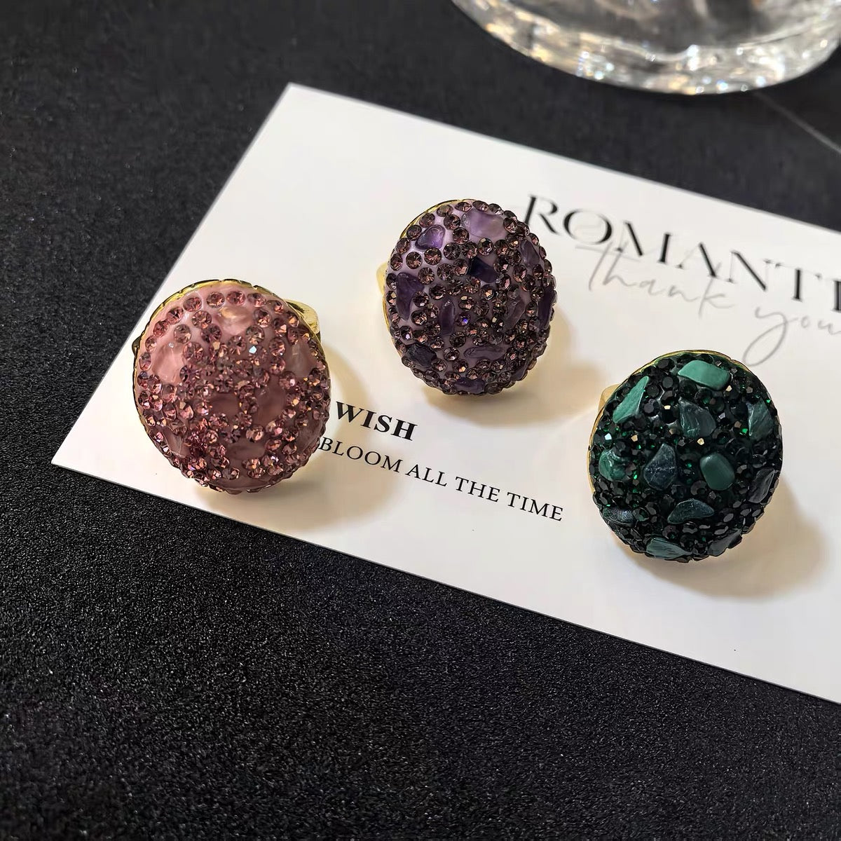 Luxury Crystal Pavé & Stone Statement Rings