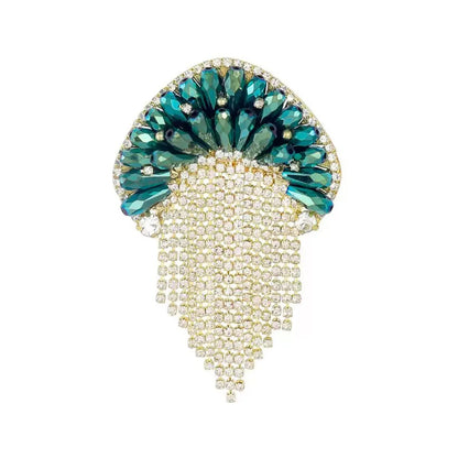 Handmade Tassel Jellyfish Crystal Full Diamond Brooch