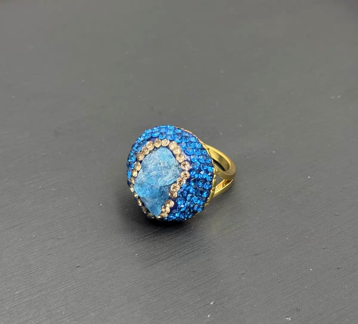 Blue Geode & Pave Crystal Set