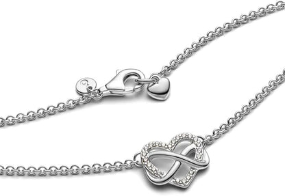 Pandora Sparkling Infinity Heart Collier Necklace - 3 Adjustable Lengths -