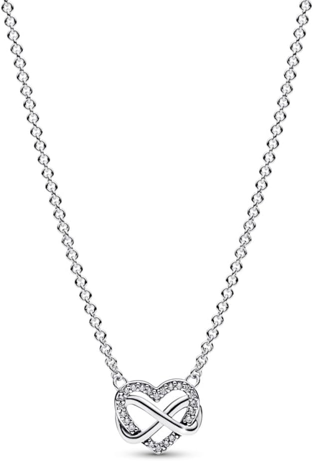 Pandora Sparkling Infinity Heart Collier Necklace - 3 Adjustable Lengths -